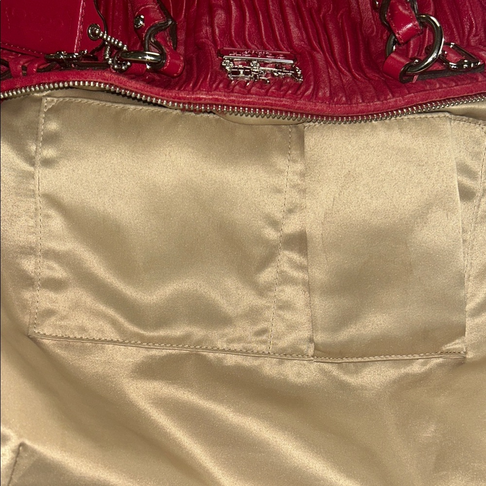 Coach Cherry Red Leather Shoulder Bag - Picture 9 of 15